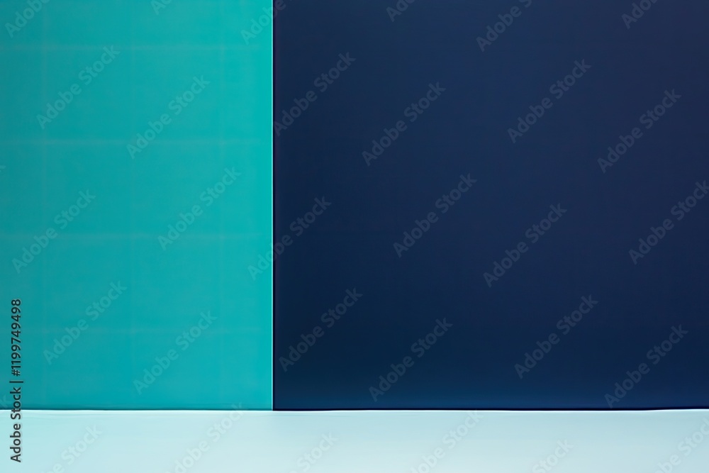 Poster vibrant shot of cool-tone gradient transitioning from teal to navy blue creating refreshing and mode
