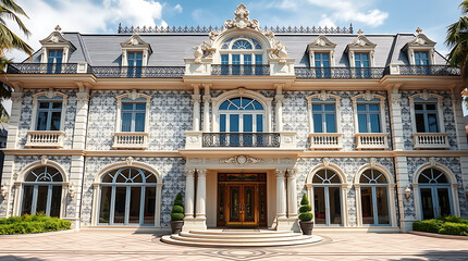 Obraz premium Magnificent French-Style Mansion: A Dream Home Exterior