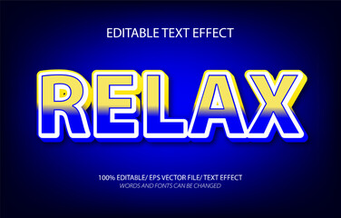 Fototapeta premium Relax editable text effect, 3D editable text template. 