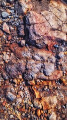 Textured aged brown color rock pattern of skin of earth