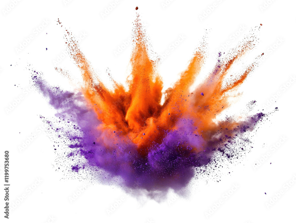Poster colorful powder explosion on a black background creating an abstract and dynamic visual effect isola