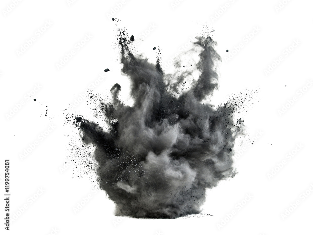 Poster black and white smoke cloud swirling in the air creating an abstract pattern on a plain background i