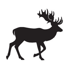 deer silhouette vector isolated with white background