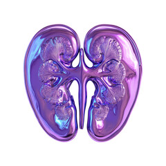 3D Kidney Model Isolated on White Background for Medical Use