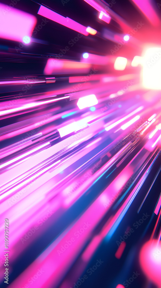 Aufkleber abstract background with fast moving pink and blue neon lights creating trails and light effects in 