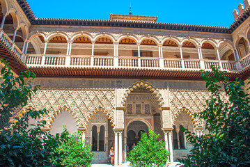 Fototapeta premium Groto in the gardens of Royal palace of Alcazar Seville Andelusia Spain