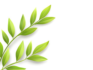 Obraz premium Fresh Green Leaves Branch Illustration Nature Design