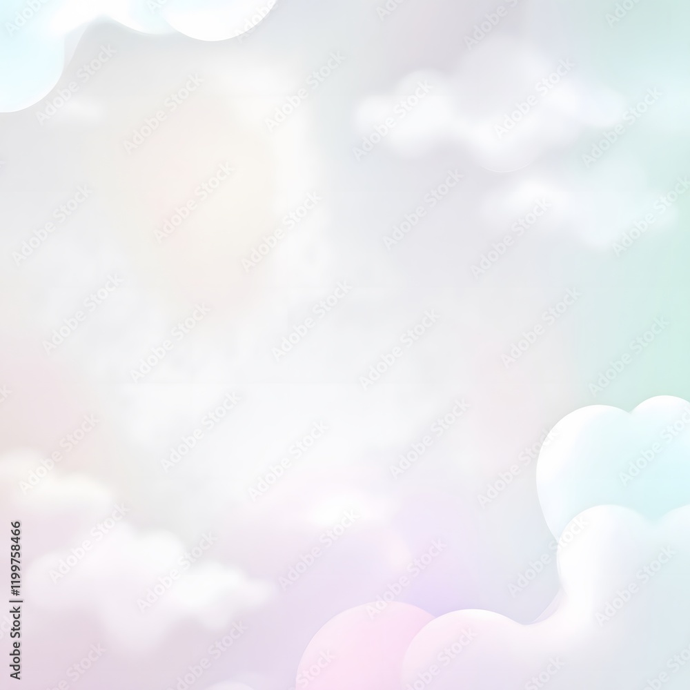 Poster abstract pastel clouds soft background gradient dreamy sky vector