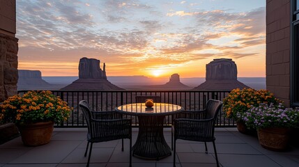 Naklejka premium Sunset viewpoint monument valley landscape