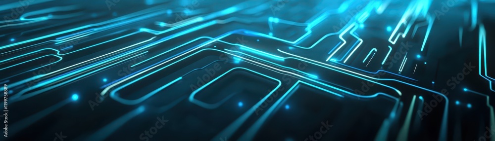 Poster dynamic abstract technology background with flowing blue lines and futuristic design
