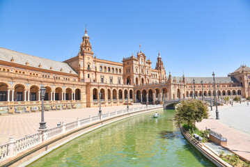 Obraz premium Plaza de Espana Seville Spa View inside the South tower of the main building. Spain Sevilla,