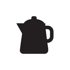 Teapot silhouette icon vector illustration isolated on white background