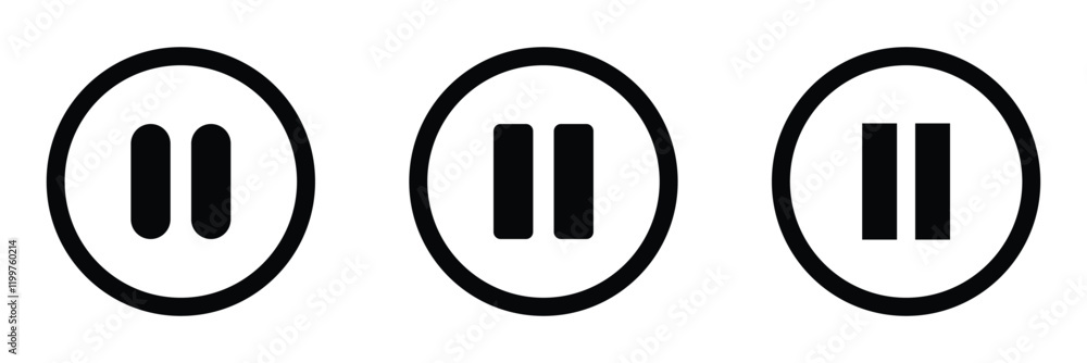 Aufkleber pause icon set. pause button. abstract pause symbol.