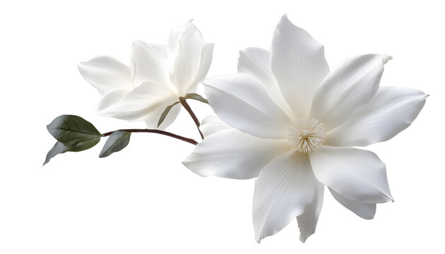 white flower isolated on transparent background cutout