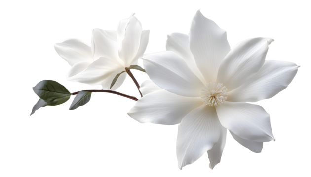 white flower isolated on transparent background cutout