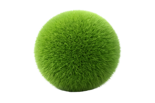 Lush green grass ball on transparent background, vibrant plant, natural beauty concept - Powered by Adobe