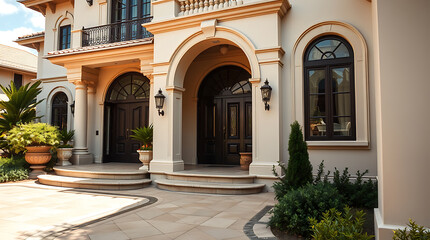 Fototapeta premium Magnificent Mediterranean Mansion: A Masterpiece of Architectural Design