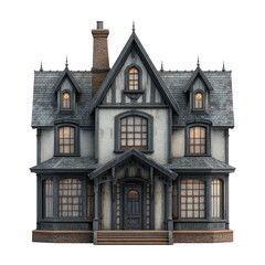 Isolated 3D House Model on Transparent Background for Design Projects