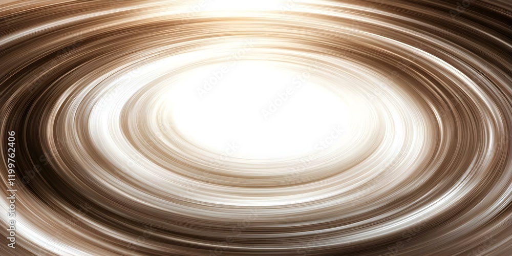 Poster a swirling pattern of light and motion, creating a sense of depth and energy with brown and white to