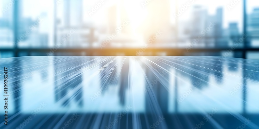 Aufkleber a blurred cityscape view with a reflective surface, creating a tranquil and modern atmosphere. light