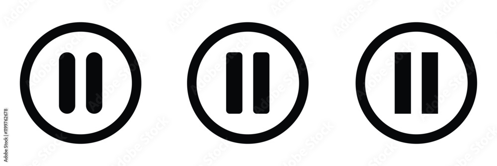 Aufkleber pause button icon. pause symbol. pause icon in line art style. pause icon illustration.