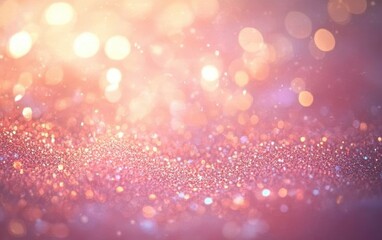 Abstract pink background with hearts and stars for Valentine's Day. Vector illustration of a love pattern design, pastel-colored wallpaper with a bokeh effect. Background with copy space for. 