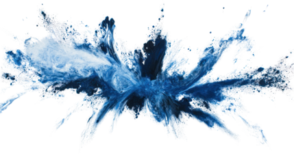 Dynamic abstract blue splash with white space, perfect for backgrounds or creative designs.