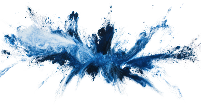 Dynamic abstract blue splash with white space, perfect for backgrounds or creative designs.