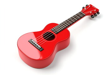 Fototapeta premium 3D realistic red ukulele isolated on a white background