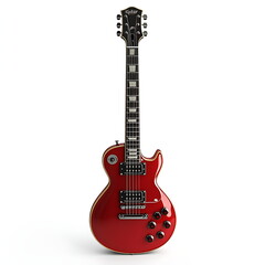 Naklejka premium A red electric guitar isolated on a white background