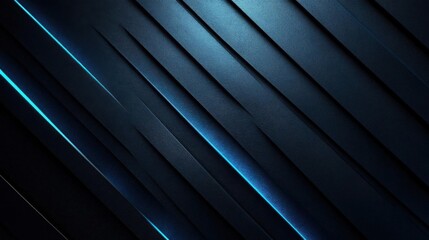 Obraz premium Modern Dark striped leather with ice blue luminous lines and highlights background