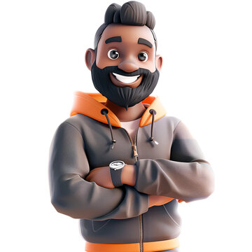 Sporty Wellness Coach 3D Character Smiling with a Positive Vibe