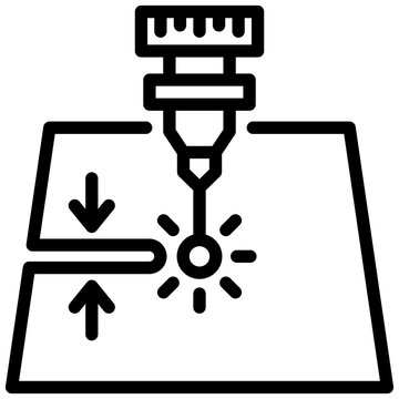 Kerf Width Outline Icon