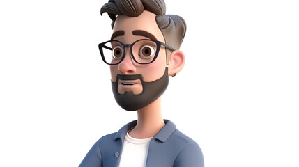 Fototapeta premium 3D Character of a Graphic Designer Wearing Casual Attire