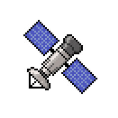 Fototapeta premium satelite space station pixel art