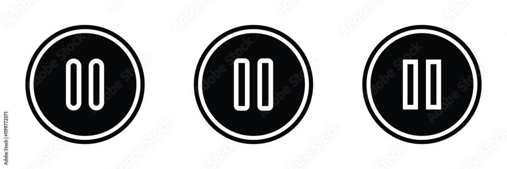 Aufkleber vector set of pause button. pause icon set.