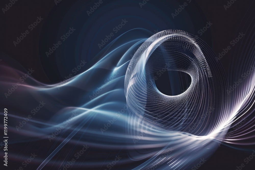 Poster 3d digital abstract graphic with cybernetic data streams and futuristic technology themes