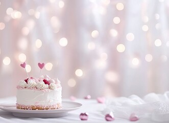 Blurred pastel pink background with bokeh lights, light and airy feel, pastel colors, minimalistic, soft lighting, for a wedding card. 