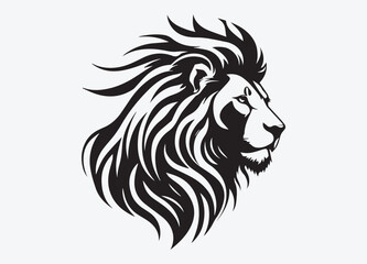 Fototapeta premium Hand drawn animal lion silhouette