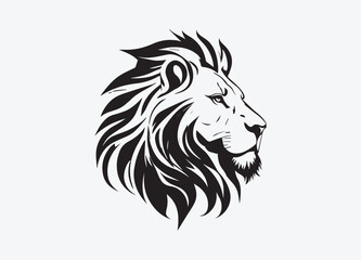 Obraz premium Hand drawn animal lion silhouette