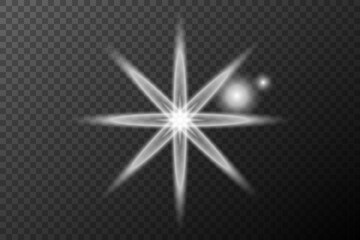 Light effect isolated flare, tire explosion, dust line, solar flare, star spark, sunlight, vector background	