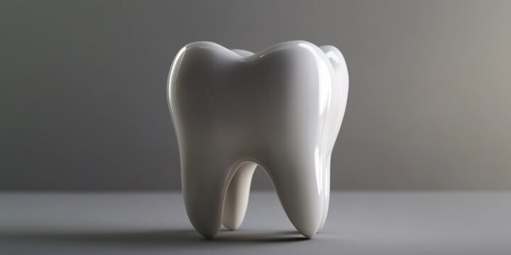 White tooth model, used for teaching and demonstration purposes in dentistry.