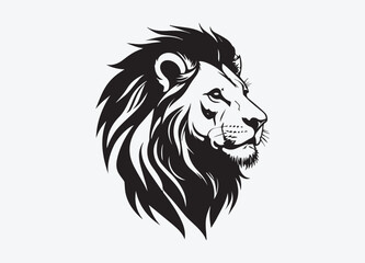 Obraz premium Hand drawn animal lion silhouette