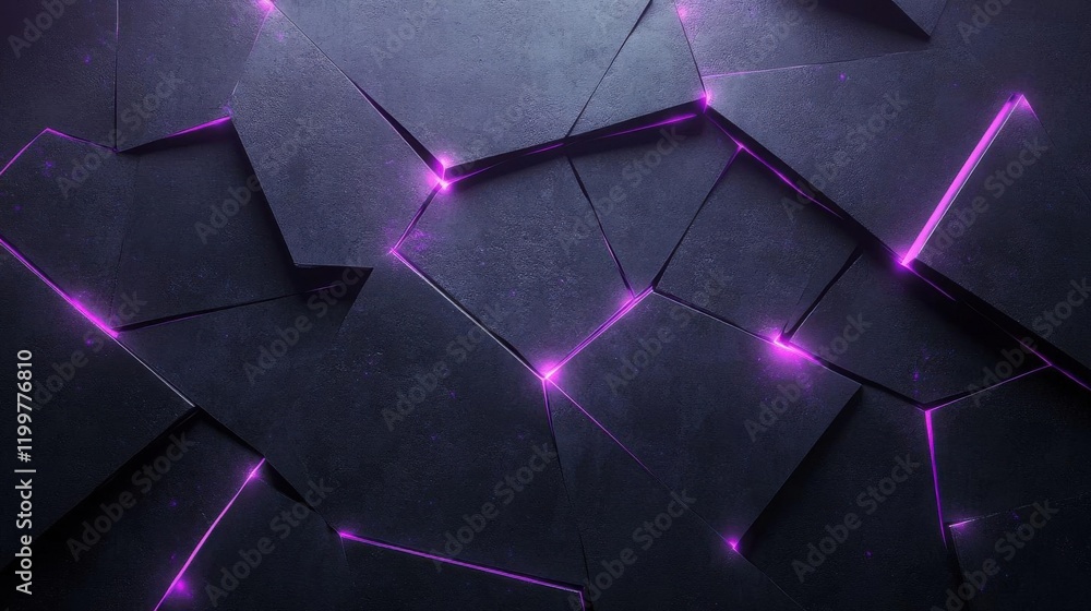 Poster a textured dark background with glowing purple lines creating a modern, geometric pattern.