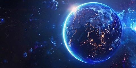 Obraz premium Planet Earth in orbit around a star