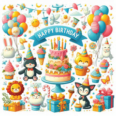 Obraz premium happy birthday vector