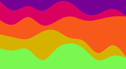 Abstract background with colorful wavy layers transitioning from purple to green