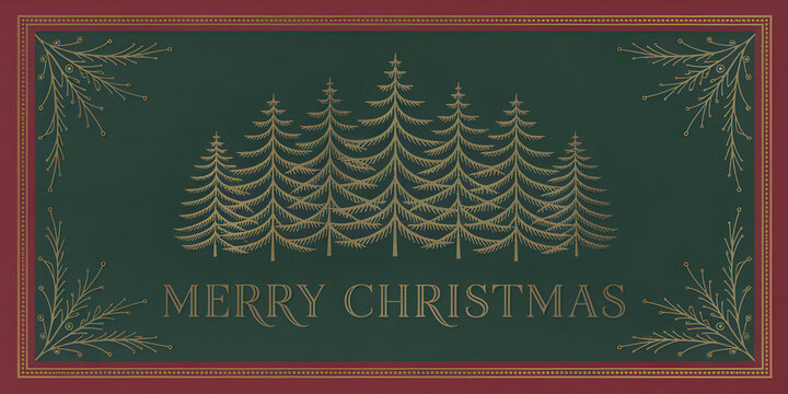 Elegant Christmas Trees Greeting Card
