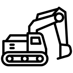 Excavator Outline Icon