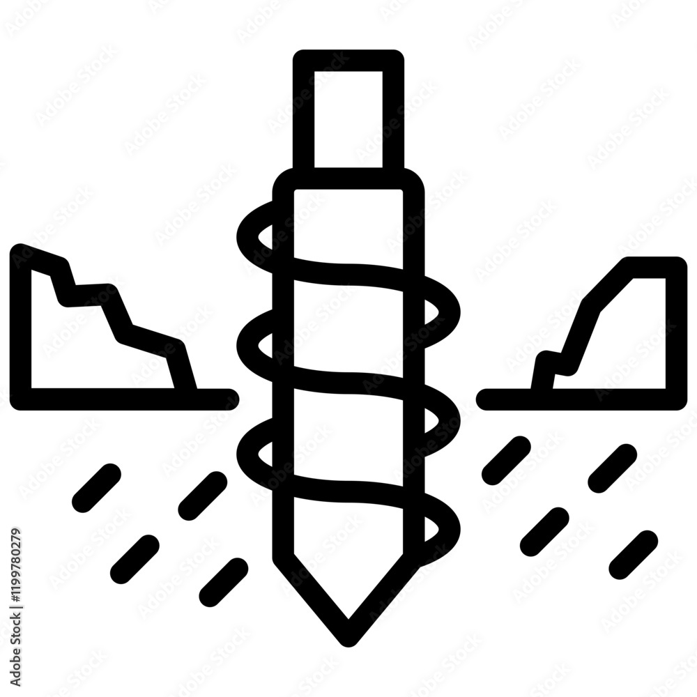 Poster geotechnical survey outline icon
